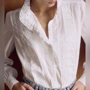 Sezane Chlo Dentelle Lace Shirt Blouse Size 34 XS US